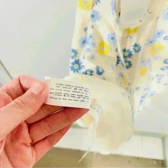 NWT Zara Linen Blend Floral Mini Dress Spaghetti Strap Beach Summer Pool Party - Picture 4 of 8